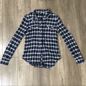 Paige blue flannel button down xs